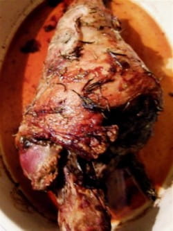 Slow-roast lamb with garlic and rosemary and Rustenberg John X Merriman 2005