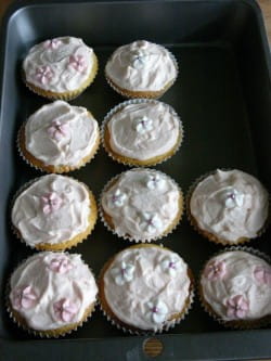 Rose petal cupcakes