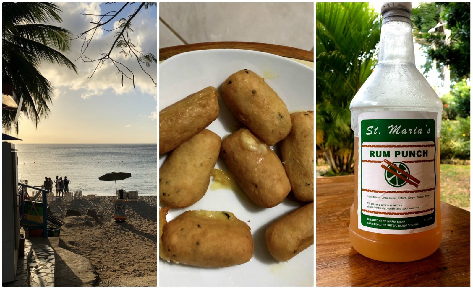 Cheese and cassava croquettes and rum punch