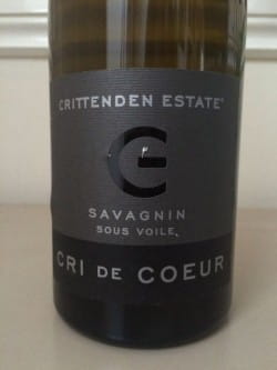 Wine of the week: Crittenden Estate Cri de Coeur Savagnin sous voile 2011 