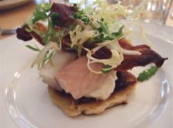 Smoked eel, beetroot and Malbec