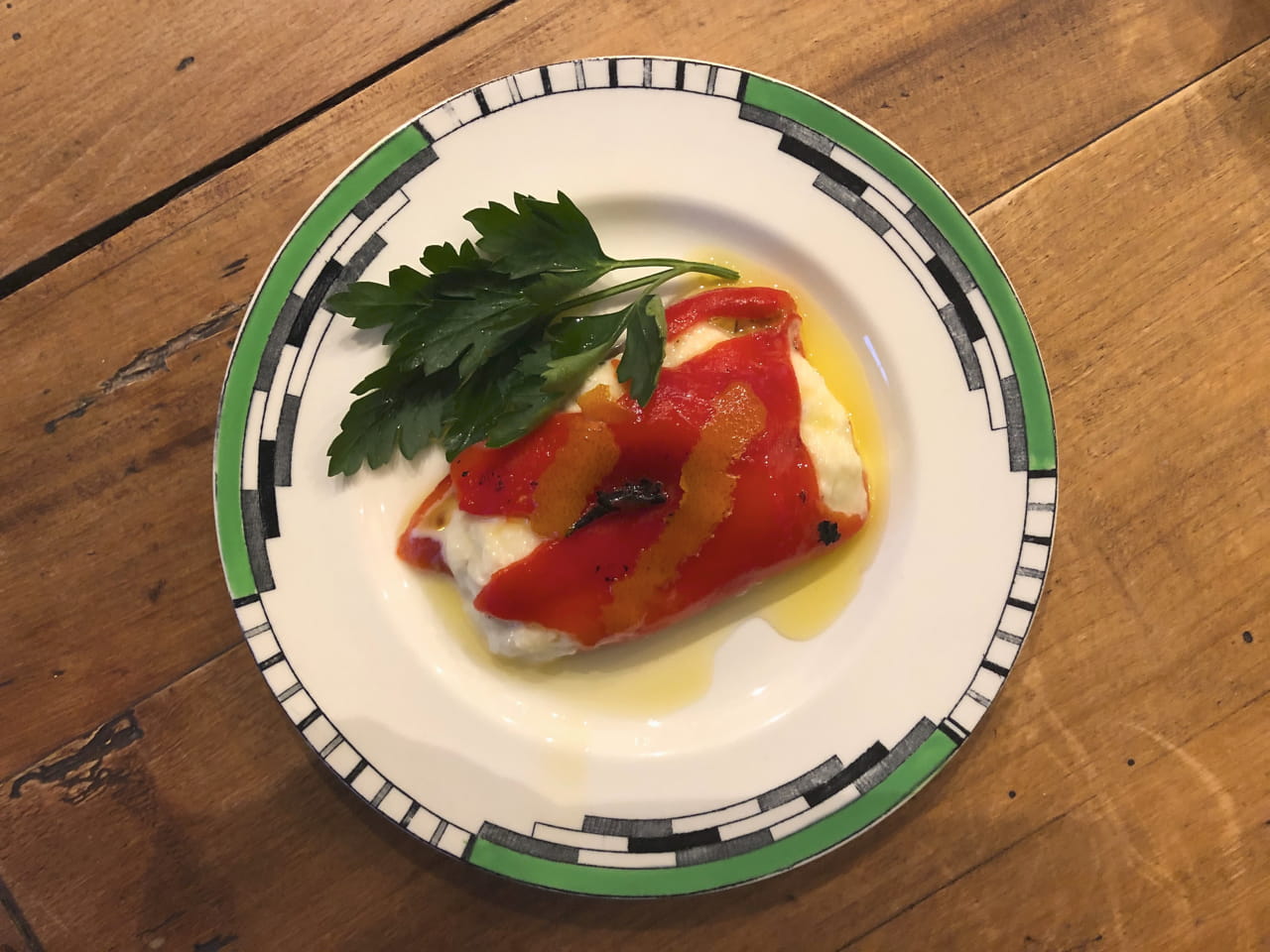 Stuffed piquillo peppers with brandade and Hunter Valley Semillon