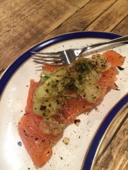 Dry German riesling and cured salmon