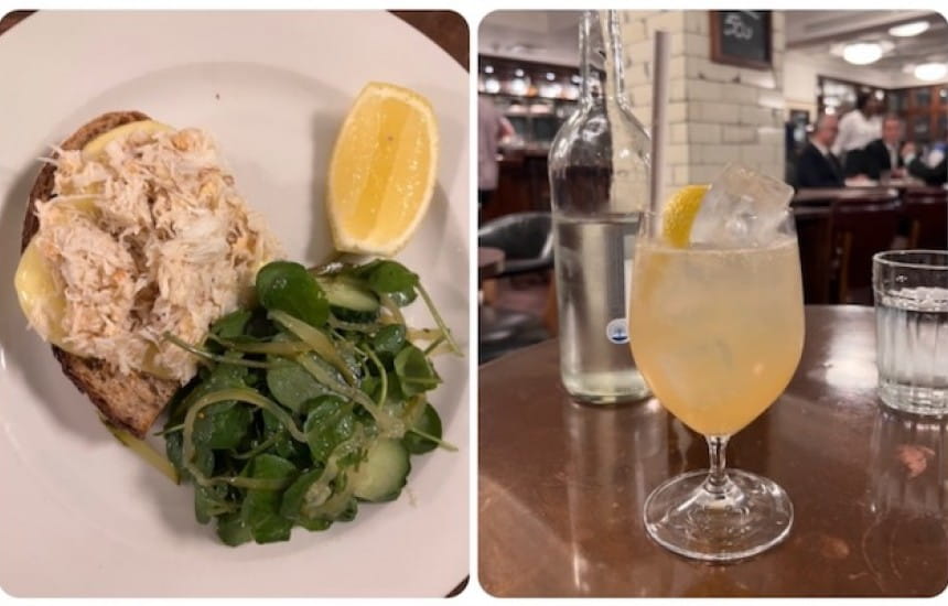 Fresh crab and a citrussy spritz
