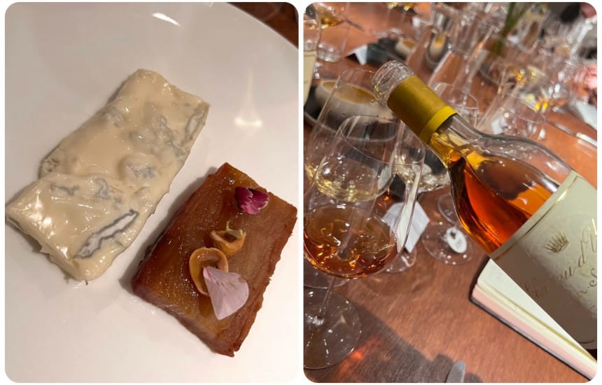 Chateau d’Yquem with Gorgonzola and a pressed apple terrine