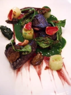 John Dory poached in red wine with Daniel Rion Nuits-St-Georges