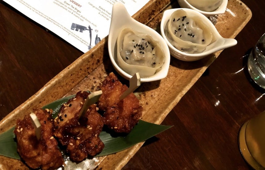 Korean fried chicken paired with a soju cocktail