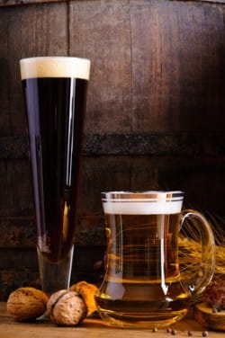 Boiled bacon and cabbage with Irish stout