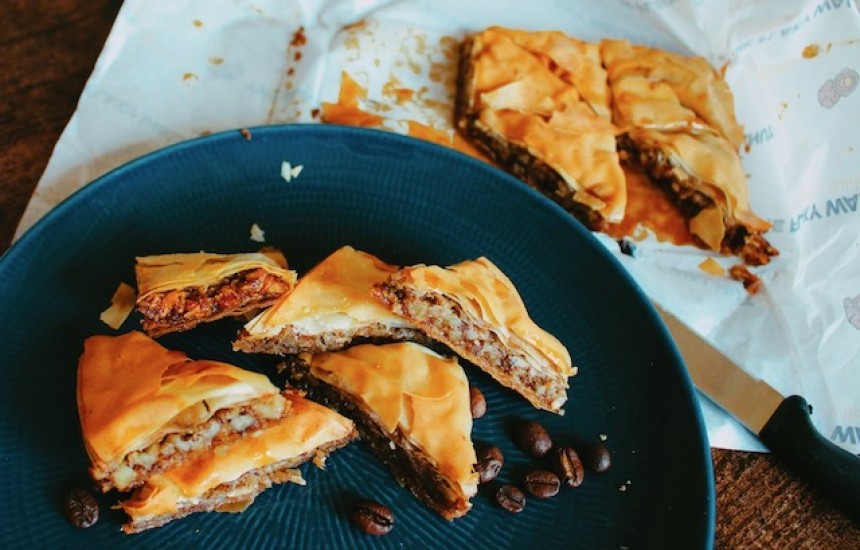 Baklava and Moroccan mint tea
