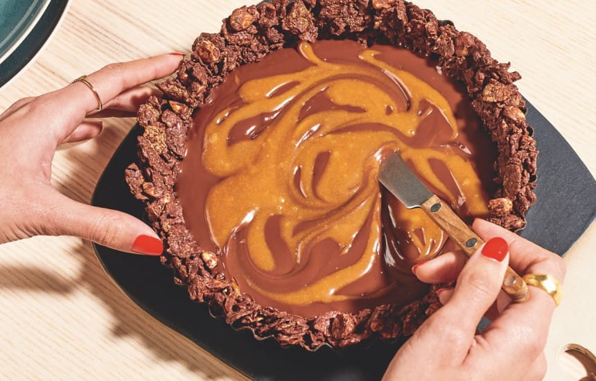Ravneet Gill's Miso Caramel and Chocolate Tart 