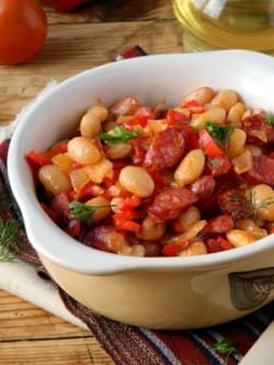 Pork and beans with Pierre Gonon St-Joseph