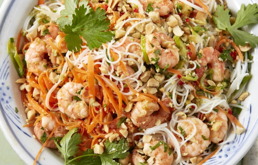 Prawn, lime, peanut and herb rice noodles 
