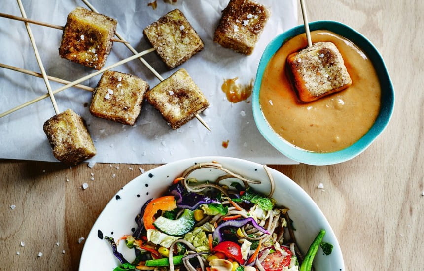 Five-spice smoked tofu nuggets
