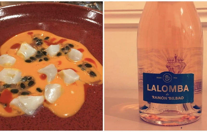 Peruvian-style scallops and Rioja rosado