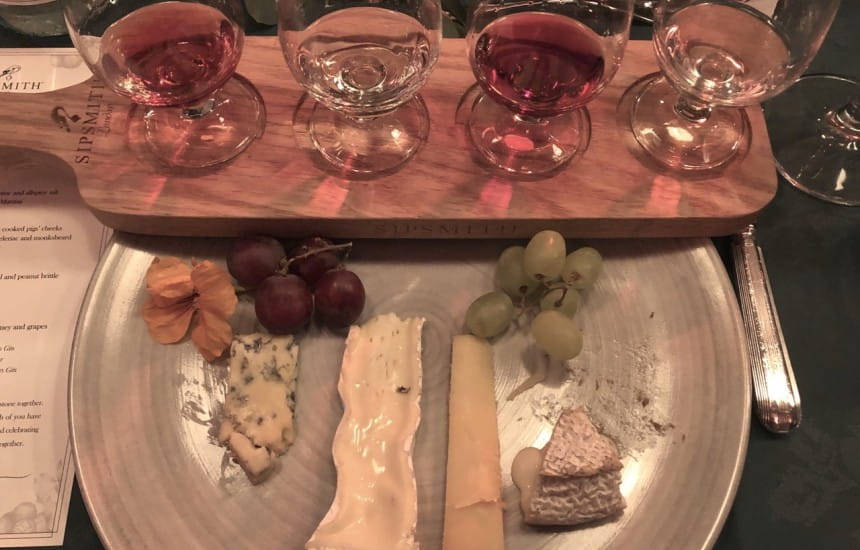 Baron Bigod cheese and Sipsmith orange and cacao gin