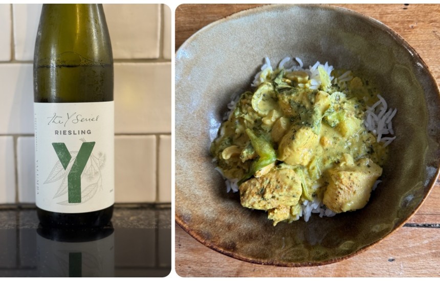 Thai lime and coconut chicken curry with Aussie riesling