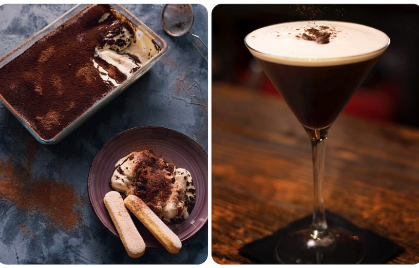 Tiramisu and espresso martini