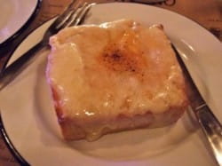 Truffled egg toast and Bianco di Custoza