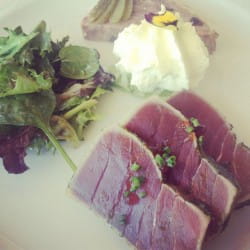 Tuna Tataki and Grenache Blanc