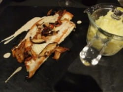 Roast turbot with wild mushrooms and white Minervois