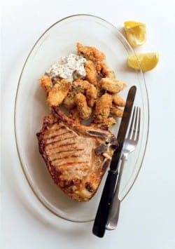 Veal chops with oysters