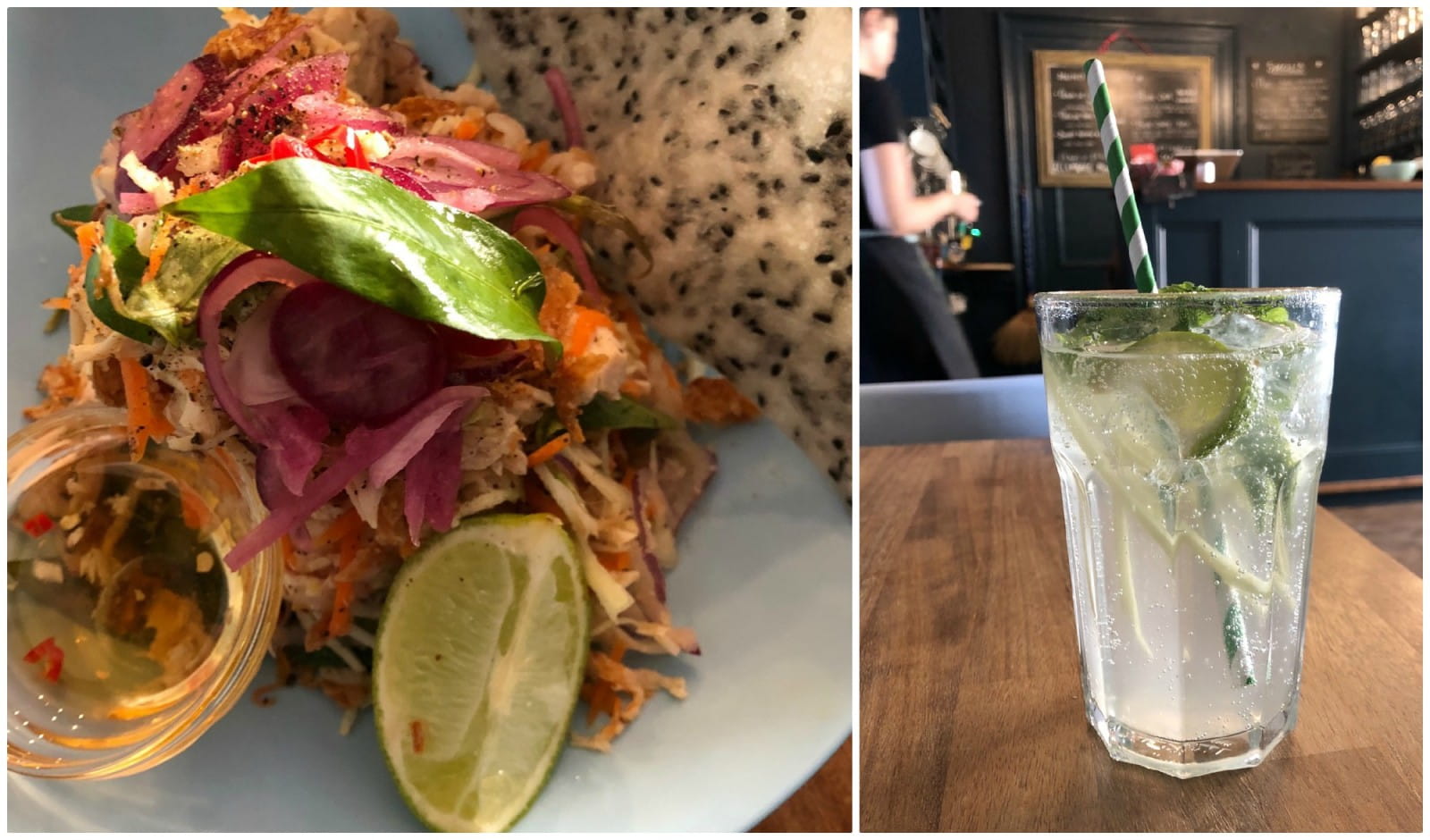 Vietnamese chicken salad and ginger and lemongrass cordial