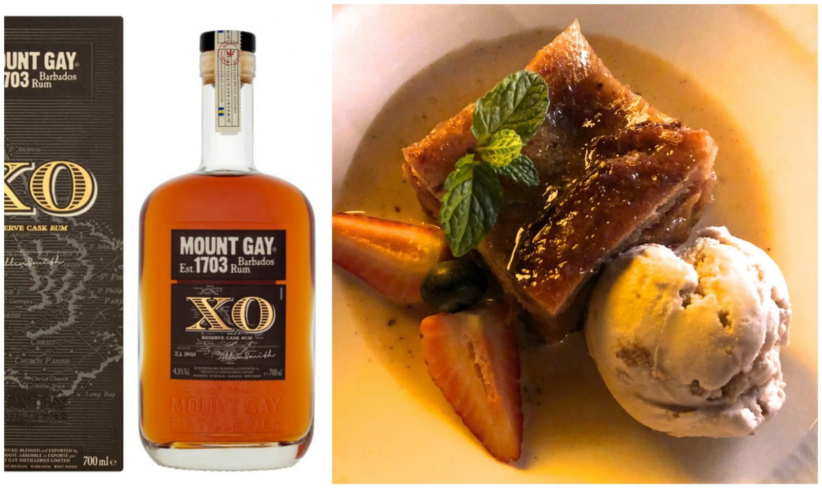 Bread pudding with Mount Gay XO Rum