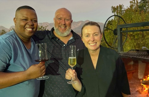 Bertus and Corlea Fourie with chef friend Ashley Dokter